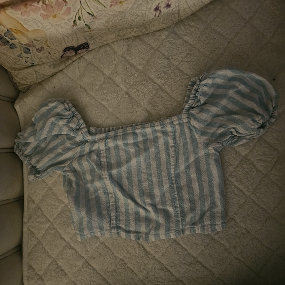 Old Navy Kids Blouses in Striped Blue, Pink, and Green - Picture 3 of 13